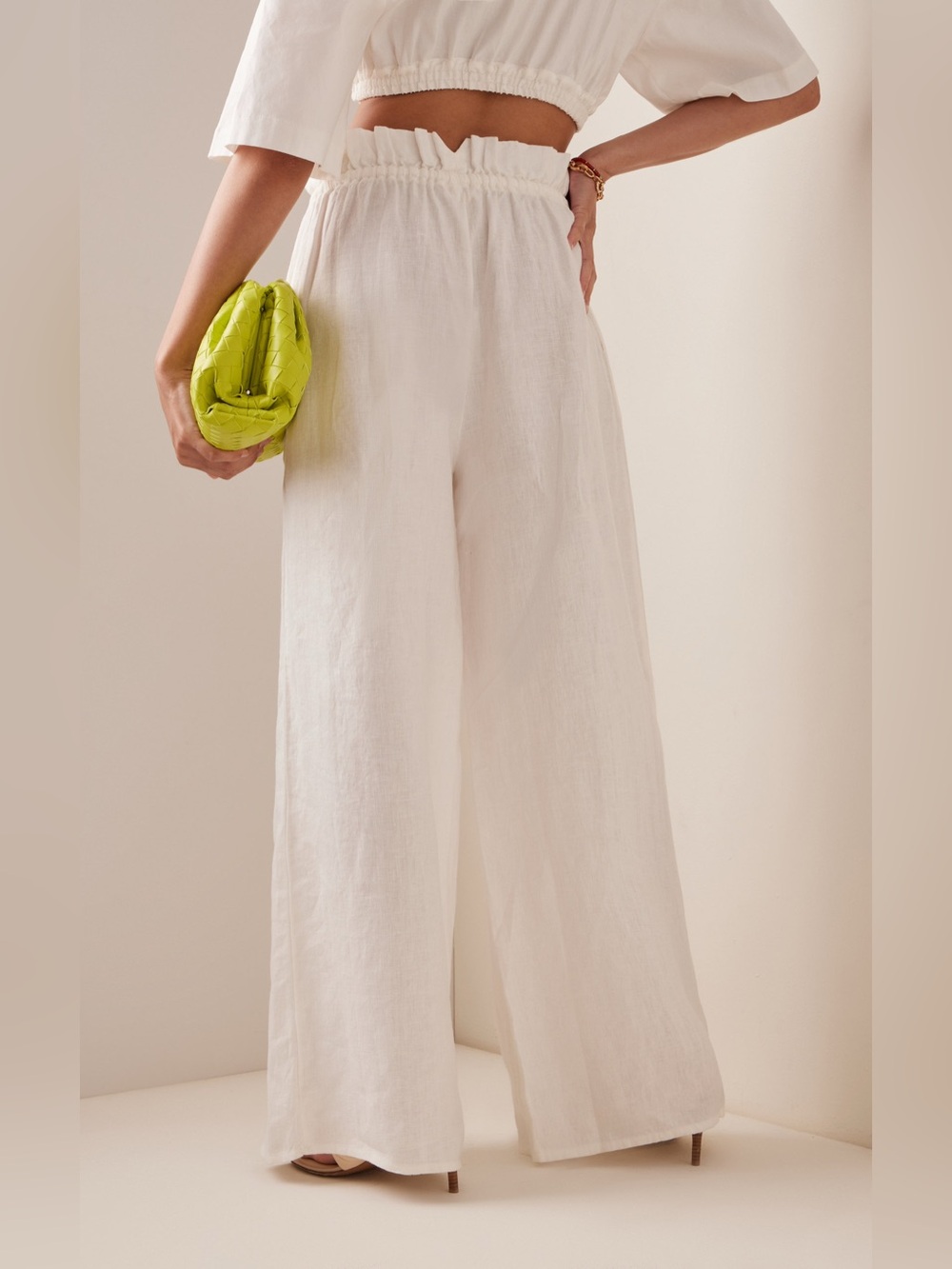 Posse Rosa Drawstring Linen Wide-Leg Pants - Picture 3 of 12